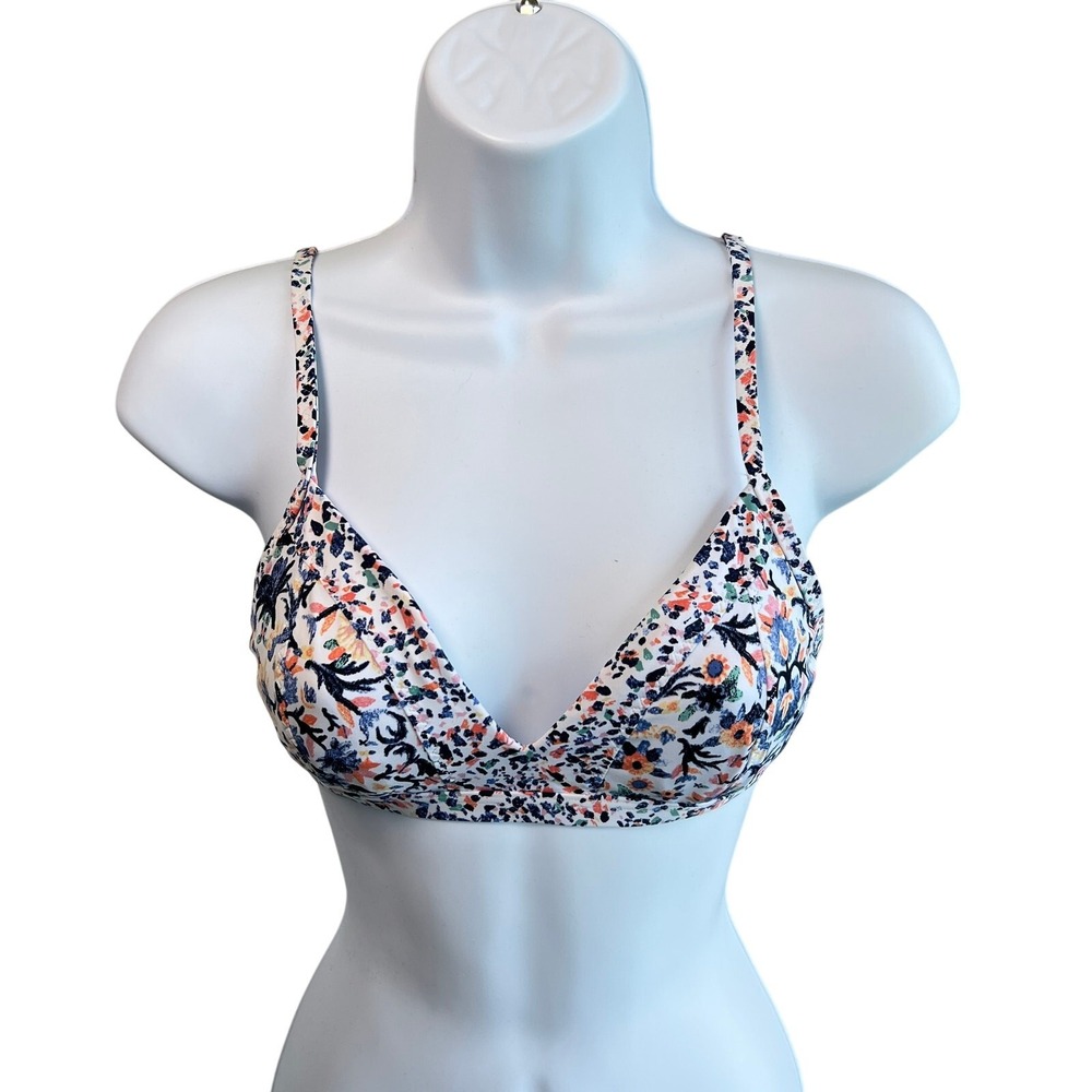 Athleta Womens Barbados Mixed Floral Athletic‎ Bikini Swimsuit Top Size XS